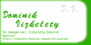 dominik vizkelety business card